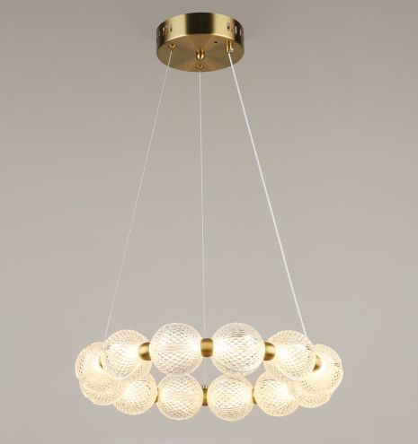 Люстра підвісна світлодіодна VALESO LED 24W Білий Мідь Сталь Акрил YH1438/24W (елегантна)