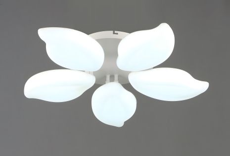 Стельова світлодіодна люстра VALESO з 5 плафонами LED 60W Білий Сталь Акрил 3000K+6500K YH1408/5