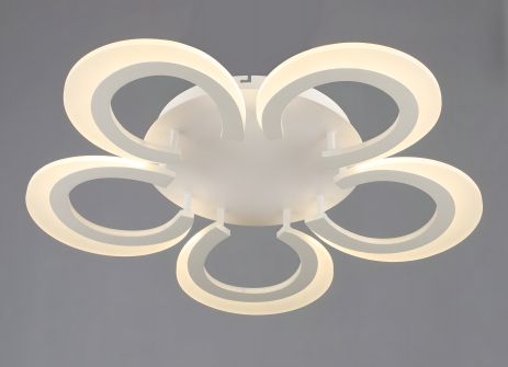 Светодиодная потолочная люстра VALESO 5 плафонов LED 35W Белый Сталь Акрил 3000K+6500K YH1426/5