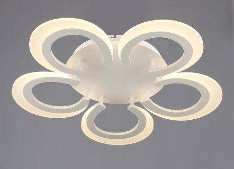 Світлодіодна стельова люстра VALESO з 5 плафонами LED 35W (YH1426/5) Білий Сталь Акрил