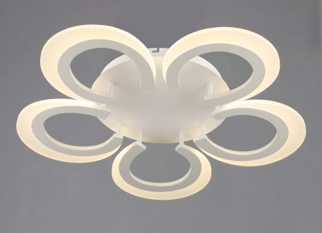 Светодиодная потолочная люстра VALESO 5 плафонов LED 35W Белый Сталь Акрил 3000K+6500K YH1426/5