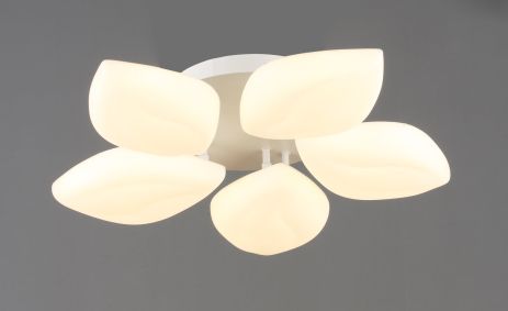 Люстра стельова світлодіодна VALESO 5 плафонів LED 60W Білий Сталь Акрил 3000K+6500K YH1411/5