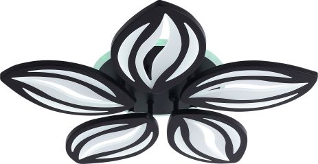 Люстра стельова світлодіодна VALESO 5 плафонів LED 64W RGB Чорний Метал Акрил LI8515/5