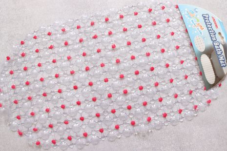 Силіконовий килимок у ванну "Соти" 68*36 см, червоний Силіконовий килимок у ванну "Соти" 68*36 см, червоний