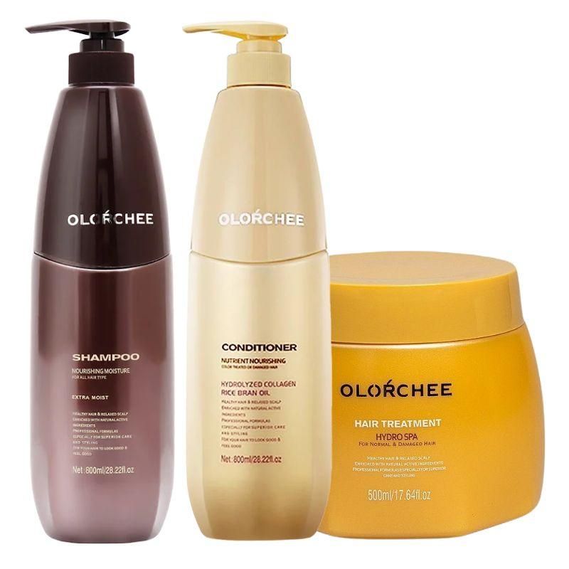 Набор Olorchee Nourshing Moisture TRIO-2 шампунь, кондиционер и маска для питания и увлажнения волос 2х800+500 мл Набор Olorchee Nourshing Moisture TRIO-2 шампунь, кондиционер и маска для питания и увлажнения волос 2х800+500 мл