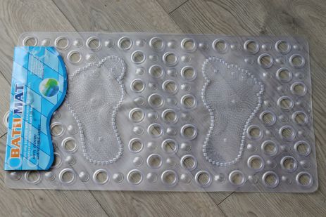 Антиковзький силіконовий килимок в ванну на присосках 6433clear