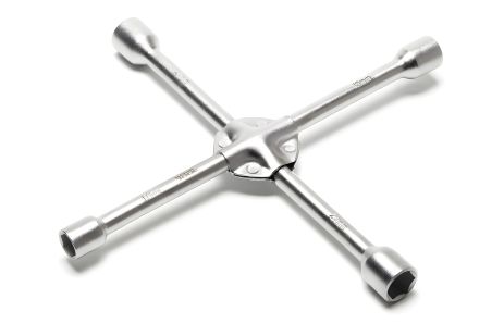 Хрестовий балонний ключ посилений MASTERTOOL 73-0314 17х19х21х23 350х16 ​​мм