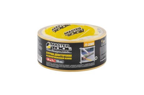 Двостороння стрічка на поліпропіленовій основі 38 мм 5 м MASTERTOOL 77-3305 Двостороння стрічка на поліпропіленовій основі 38 мм 5 м MASTERTOOL 77-3305