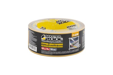 Стрічка двостороння на поліпропіленовій основі 38 мм×10 м MASTERTOOL 77-3310
