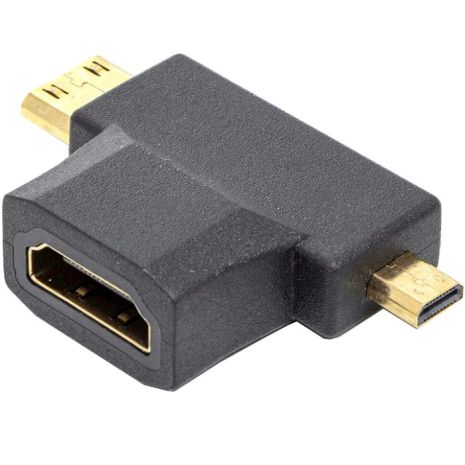 HDMI адаптер 3 in 1 Female to Mini HDMI Male + Micro HDMI Male HDMI адаптер 3 in 1 Female to Mini HDMI Male + Micro HDMI Male