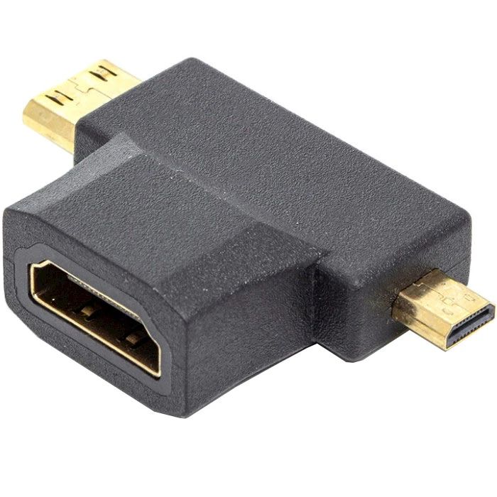 3 in 1 HDMI Female to Mini HDMI Male + Micro HDMI Male Adapter 3 in 1 HDMI Female to Mini HDMI Male + Micro HDMI Male Adapter