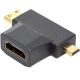 3 in 1 HDMI Female to Mini HDMI Male + Micro HDMI Male Adapter 3 in 1 HDMI Female to Mini HDMI Male + Micro HDMI Male Adapter