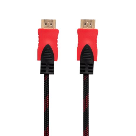 Кабель HDMI-HDMI 1.4V 5m (Тканинний провід) Чорно-Червоний Кабель HDMI-HDMI 1.4V 5m (Тканинний провід) Чорно-Червоний