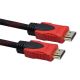 HDMI кабель 1.5m с нейлоновой оплёткой и позолоченными коннекторами чёрно-красный