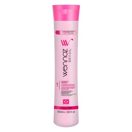 Увлажняющий шампунь Wennoz Brasil для сухих и поврежденных волос (Клубничное мороженое) 300 мл