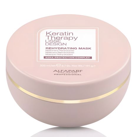 Alfaparf Lisse Design Keratin Therapy Rehydrating Mask Кератиновая маска для увлажнения сухих и поврежденных волос 200 мл