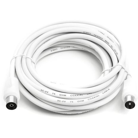 Кабель антенний, AV, 5 м, White Кабель антенний, AV, 5 м, White