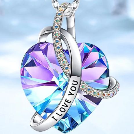 Кулон сердце с кристаллом аметисом I love you подвеска сердечко Кулон сердце с кристаллом аметисом I love you подвеска сердечко