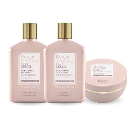 Набір Alfaparf Milano Lisse Design Keratin Therapy TRIO шампунь, кондиціонер, маска для блиску та шовковистості волосся 2x250+200 Набір Alfaparf Milano Lisse Design Keratin Therapy TRIO шампунь, кондиціонер, маска для блиску та шовковистості волосся 2x250+200