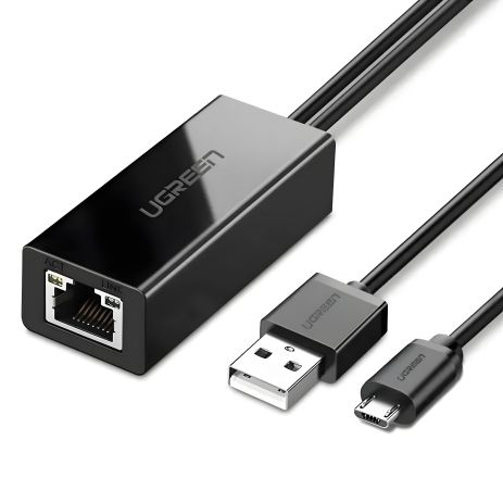Переходник UGREEN Ethernet Adapter for TV Stick (черный), модель UGR-30985