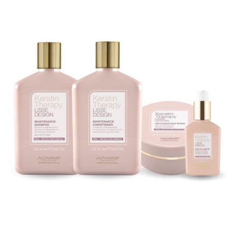 Набір Alfaparf Milano Lisse Design Keratin Therapy QUAD-1 з шампунем, кондиціонером, маскою та сироваткою для волосся, 2x250+200+125 мл Набір Alfaparf Milano Lisse Design Keratin Therapy QUAD-1 з шампунем, кондиціонером, маскою та сироваткою для волосся, 2x250+200+125 мл