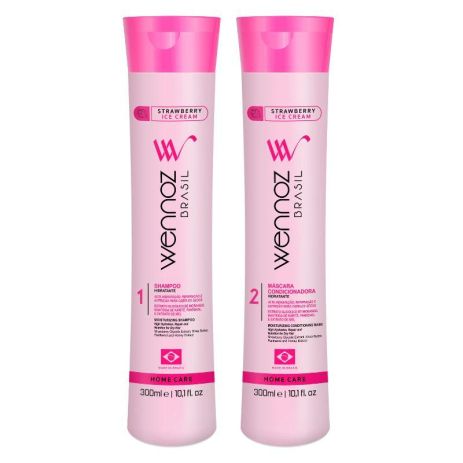 Набір Wennoz Brasil Strawberry Ice Cream DUO шампунь і кондиціонер для сухого і пошкодженого волосся 2х300 мл Набір Wennoz Brasil Strawberry Ice Cream DUO шампунь і кондиціонер для сухого і пошкодженого волосся 2х300 мл
