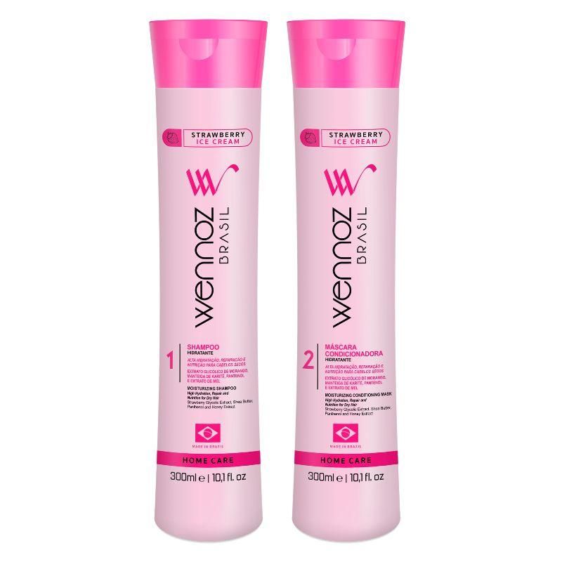 Набір Wennoz Brasil Strawberry Ice Cream DUO шампунь і кондиціонер для сухого і пошкодженого волосся 2х300 мл Набір Wennoz Brasil Strawberry Ice Cream DUO шампунь і кондиціонер для сухого і пошкодженого волосся 2х300 мл