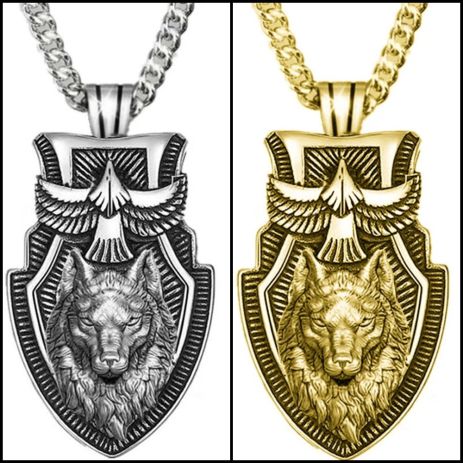 Кулон голова вовка у вигляді наконечника стріли підвіска Вовк