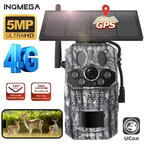 Фотоловушка Inqmega 4G LTE Sim 5MP з GPS та сонячною панеллю PIR