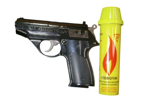 Зажигалка пистолета C.A.I. Грузия ВТ "Грузия ВТ" турбогаз металлический сувенир + газовый баллон 80 мл