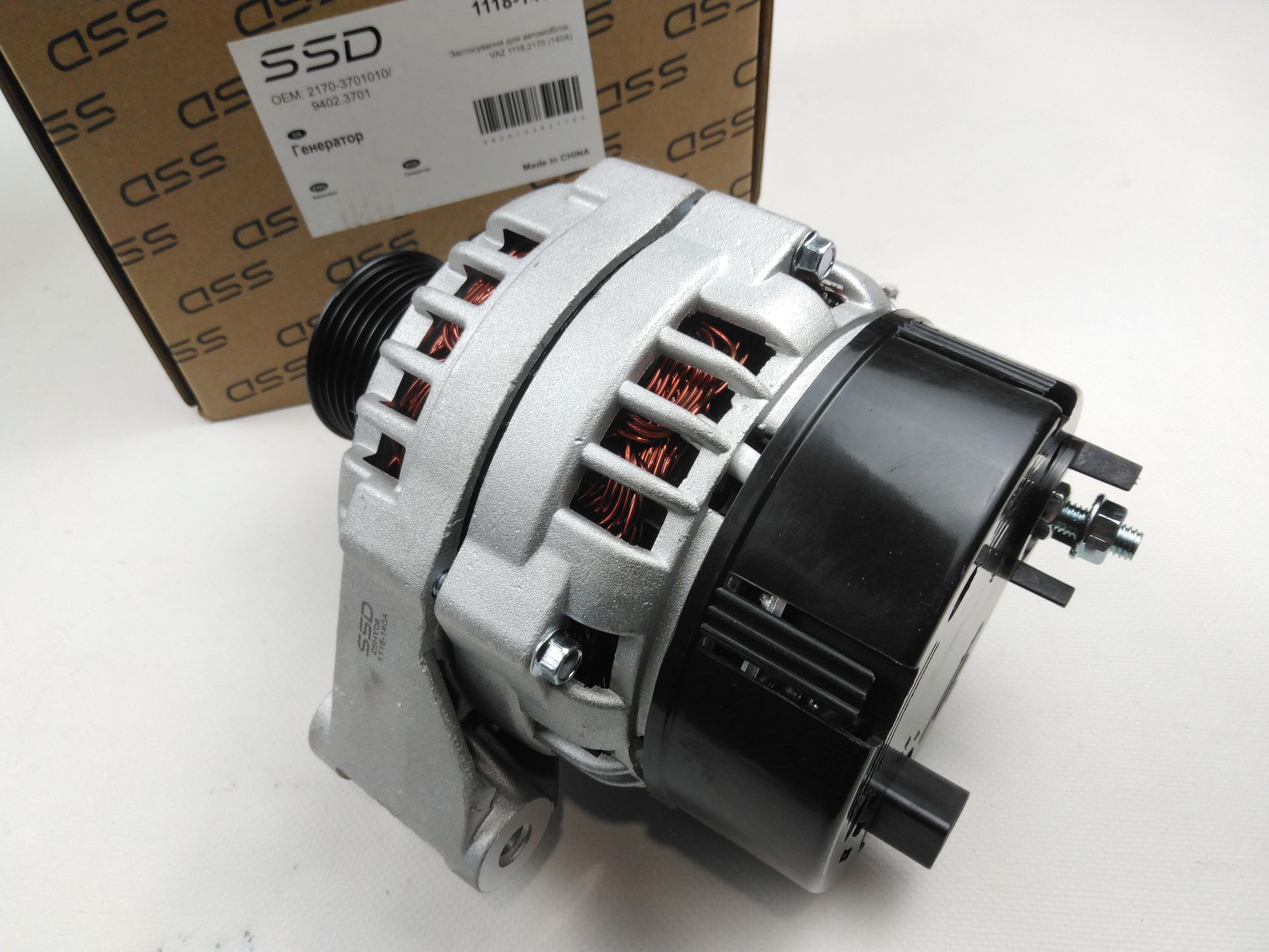 Генератор 140А ВАЗ 1118, ССД (1118-140A) разъем (1118-37010005) Генератор 140А ВАЗ 1118, ССД (1118-140A) разъем (1118-37010005)