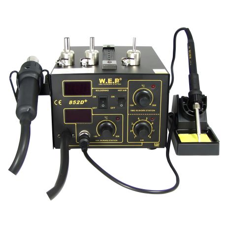 Компресорна паяльна станція WEP 852D+ з феном і паяльником