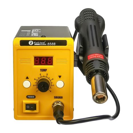 Паяльна станція KaiLiwei 858B, фен з датчиком нахилу, цифрова індикація (220V, 700W)