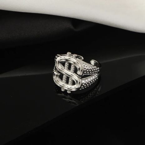 Кольцо знак $ доллар США кольцо хип-хоп регулируемый золотой цвет