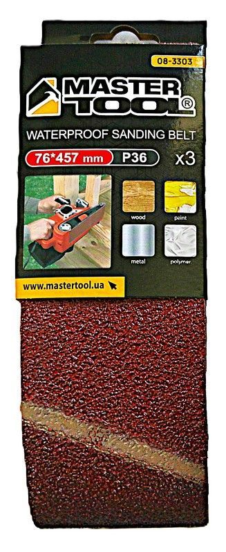 Лента шлифовальная зерно 36 76×457 мм 3 шт MASTERTOOL 08-3303 Лента шлифовальная зерно 36 76×457 мм 3 шт MASTERTOOL 08-3303