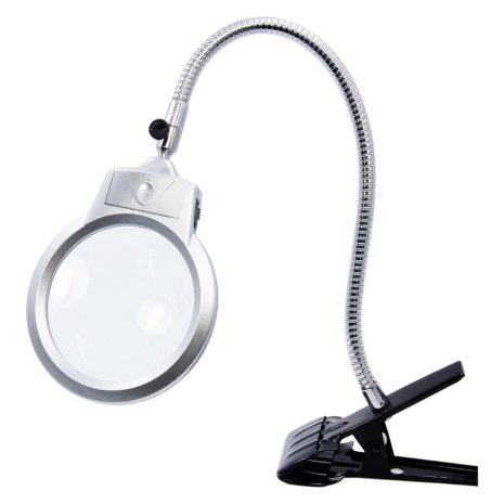 Лупа подвійна на гнучкій нозі із затискачем MG15122-C з LED-підсвічуванням (велика лупа d=125 мм, 2x; мала лупа d=26 мм, 6x) Лупа подвійна на гнучкій нозі із затискачем MG15122-C з LED-підсвічуванням (велика лупа d=125 мм, 2x; мала лупа d=26 мм, 6x)