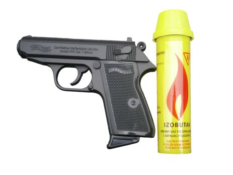 Запальничка пістолет Walther "Вальтер" турбо газова металева сувенірна чорна матова + балон газа 80 мл Запальничка пістолет Walther "Вальтер" турбо газова металева сувенірна чорна матова + балон газа 80 мл