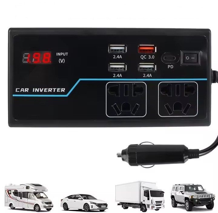 Автомобильный инвертор-преобразователь напряжения с 12/24 на 220 Автомобильный инвертор-преобразователь напряжения с 12/24 на 220