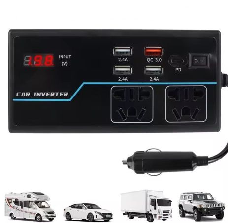Автомобильный инвертор преобразователь напряжения с 12/24 на 220 Автомобильный инвертор преобразователь напряжения с 12/24 на 220