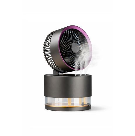 Настольный беспроводной вентилятор F5 с функцией увлажнения и подсветкой black