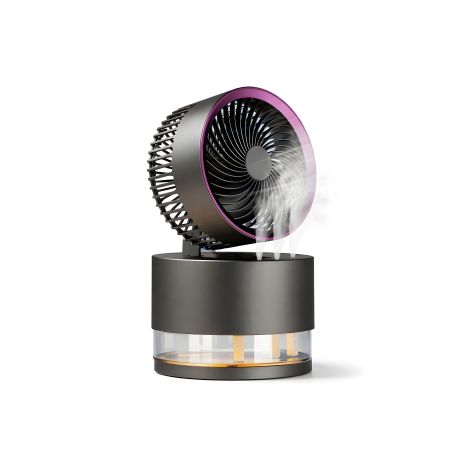 Настільний бездротовий вентилятор F5 з функцією зволоження та підсвічуванням black