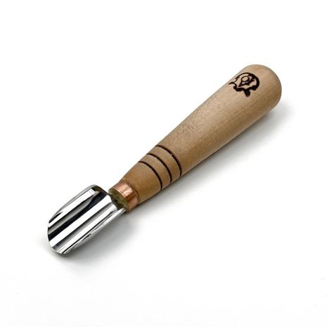 Стамеска короткая полукруглая скошенная 20мм Адольф Юрьев для геометрической резьбы