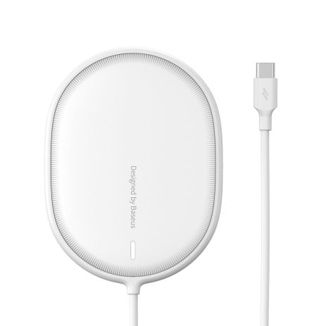 Зврядка Qi BASEUS Light Magnetic Wireless Charger (suit for IP12 with Type-C cable) |15W| (WXQJ-02} white