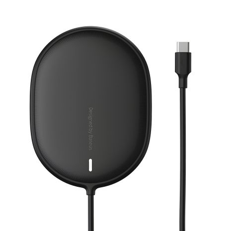 Беспроводное зарядное устройство Qi BASEUS Light Magnetic Wireless Charger (для IP12 с кабелем Type-C) |15W| (WXQJ-02) черное