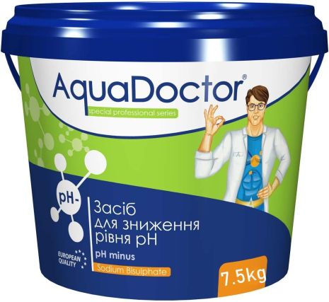 AquaDoctor Ph минус 7.5 кг | Средство для понижения уровня pH бассейна в гранулах