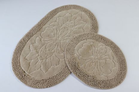Овальні бавовняні килимки для ванної Velora Home 2533/beige