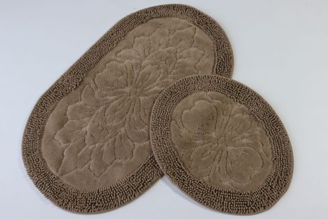 Коврики для ванной Velora Home овальные хлопковые 2533/коричневый