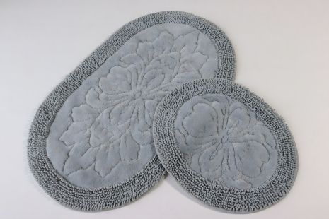 Бавовняні овальні килимки для ванної кімнати Velora Home 2533/grey