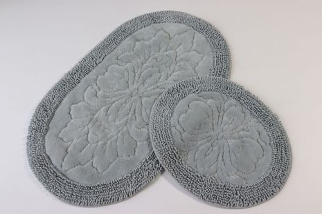 Коврики для ванной Velora Home овальные хлопковые 2533/серый Коврики для ванной Velora Home овальные хлопковые 2533/серый