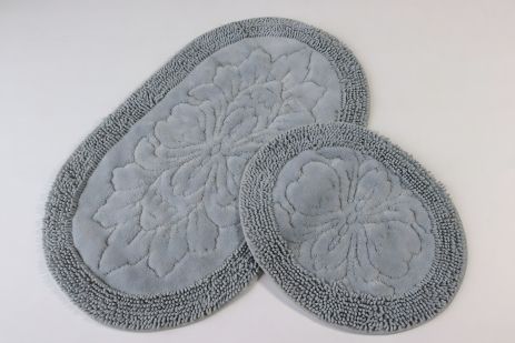 Коврики для ванной Velora Home, овальные хлопковые 2533/серый